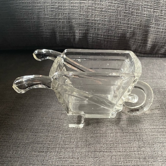 Vintage Glass Wheelbarrow Small Candy Bowl/Trinket Dish/Toothpick holder